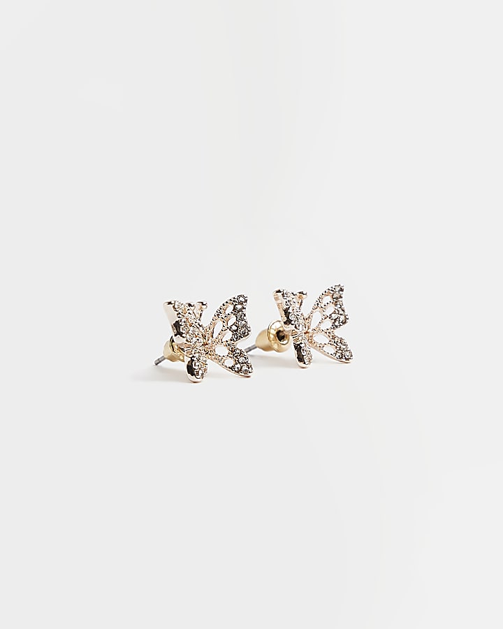 Rose Gold Butterfly Studs