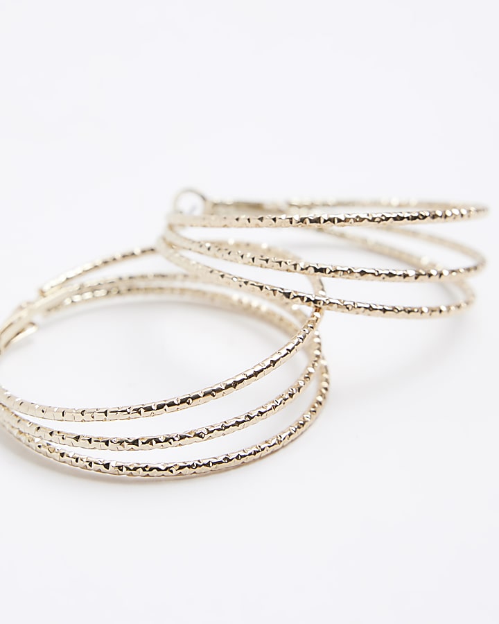 Gold Multirow Hoop earrings