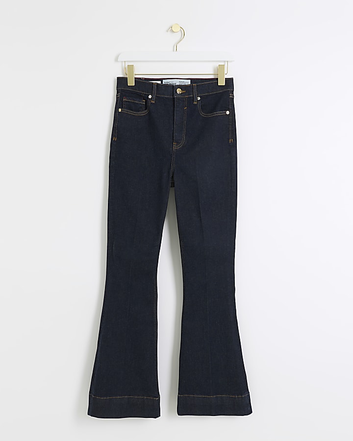 Blue high waisted tummy hold flared jeans