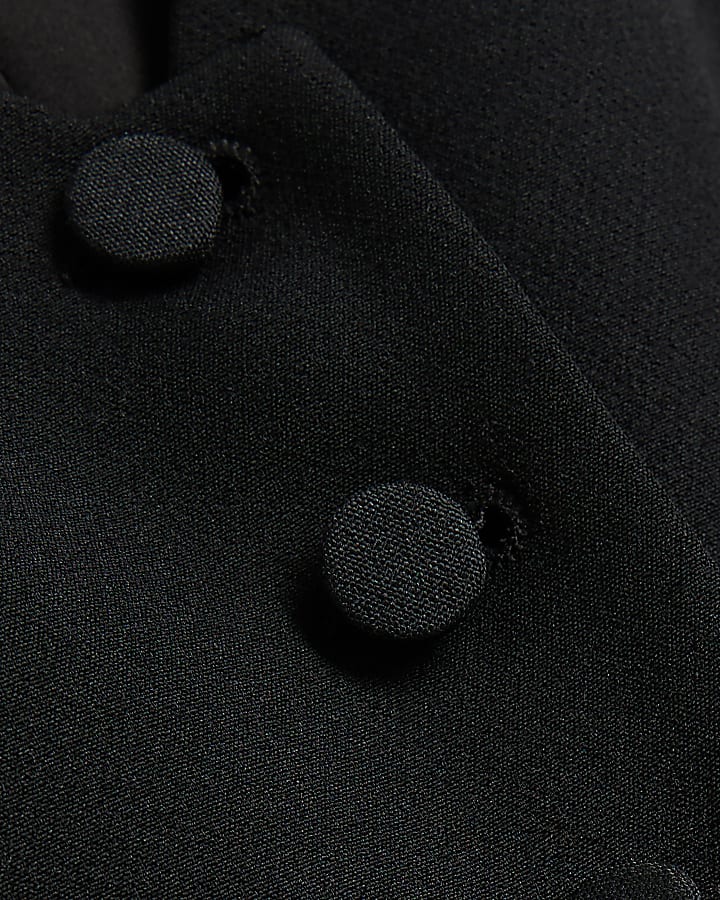 Petite black button front waistcoat