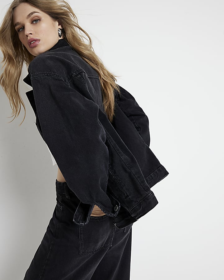 Black Denim Trucker Jacket