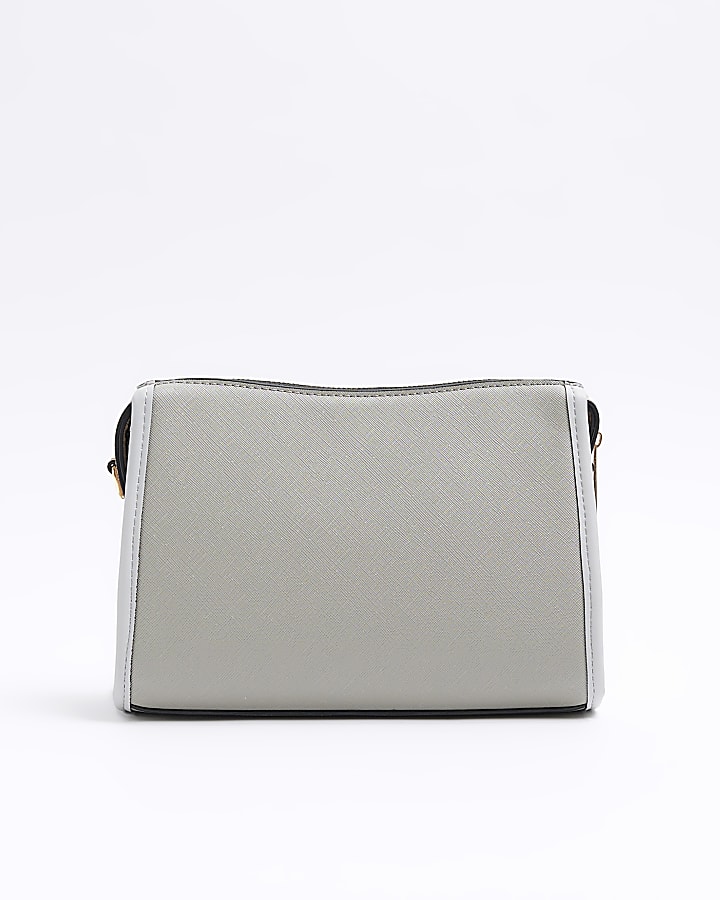 Grey RI monogram panel cross body bag