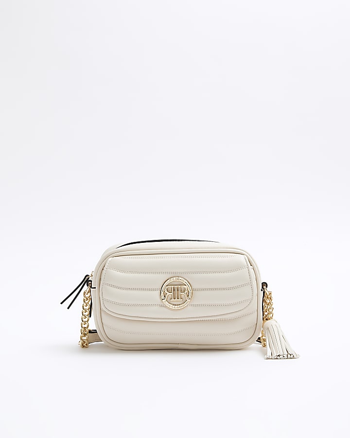 Cream soft cross body bag River Island