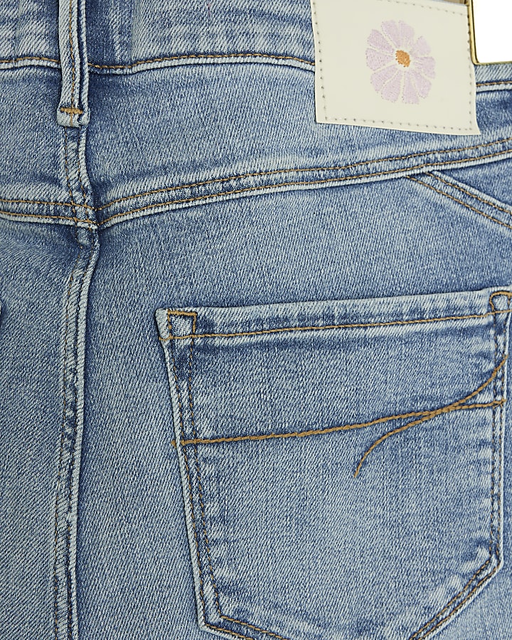 Blue mid rise Molly bum sculpt skinny jeans
