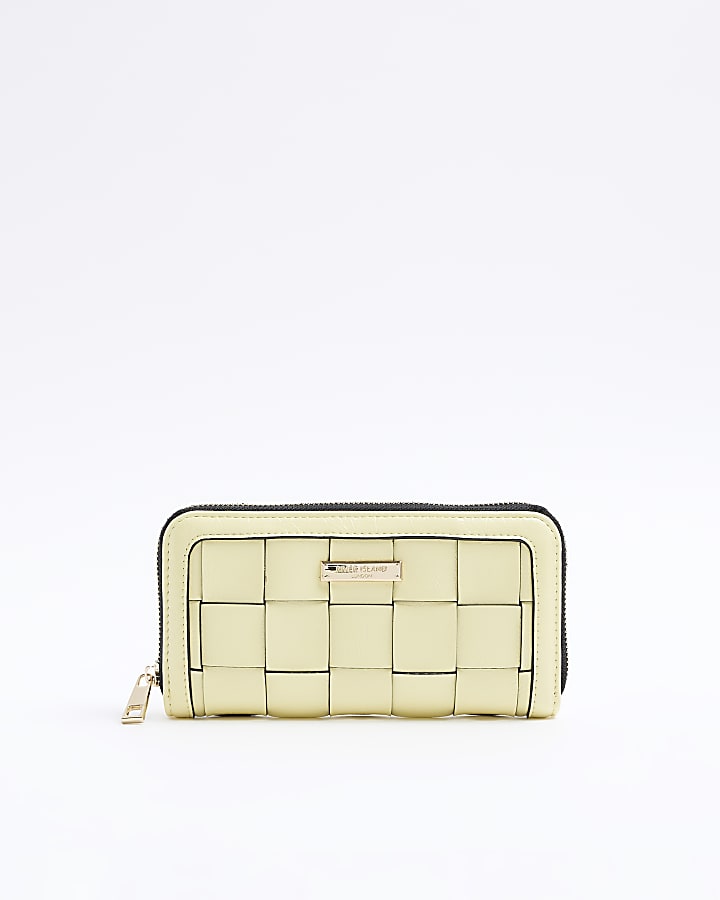 Yellow woven purse River Island