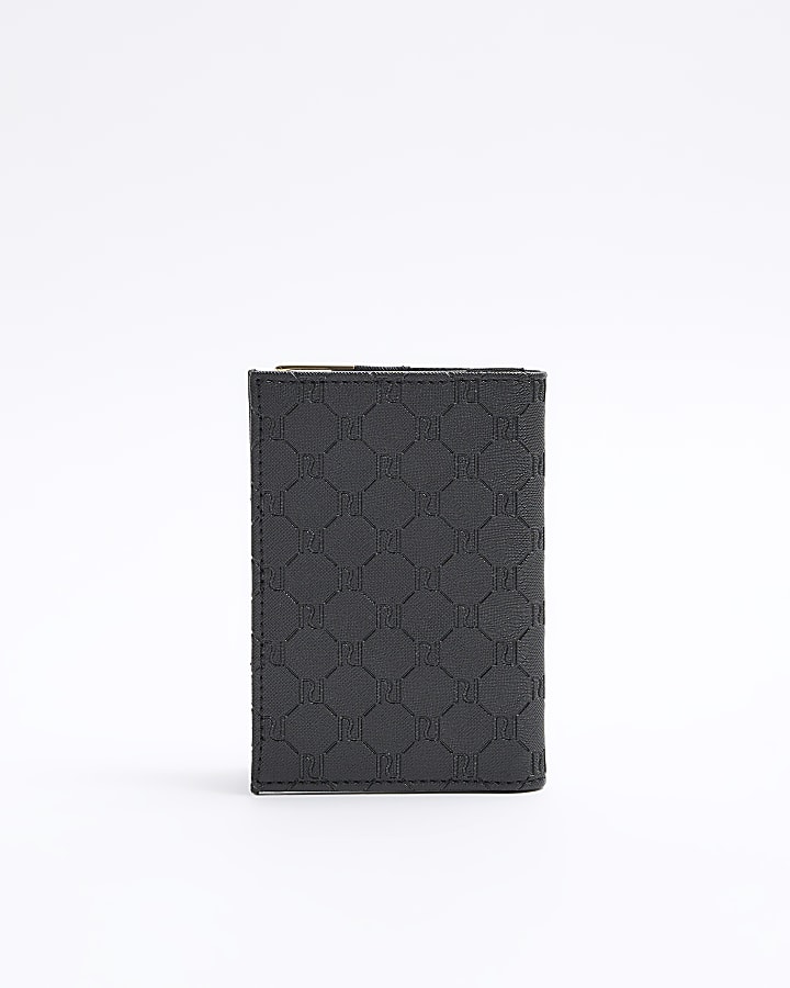 Black embossed passport holder