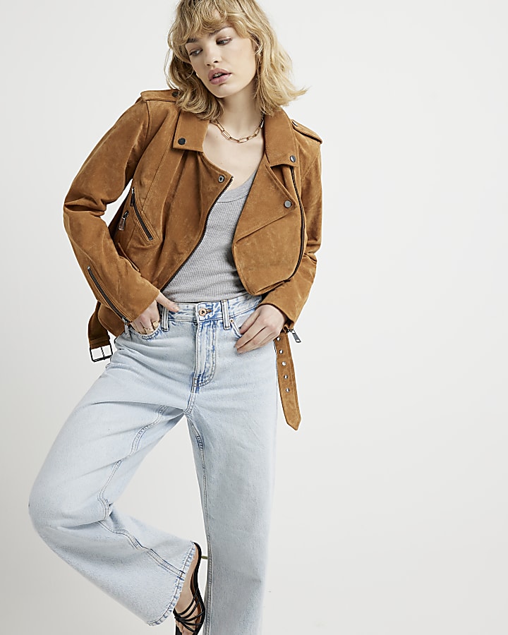 River island suede biker jacket on sale