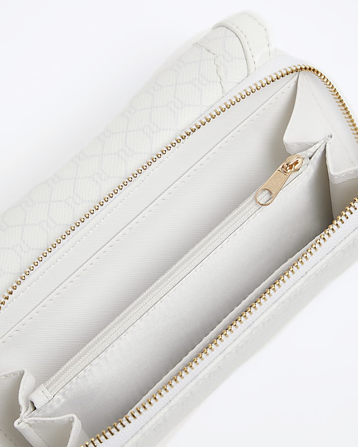 White monogram purse