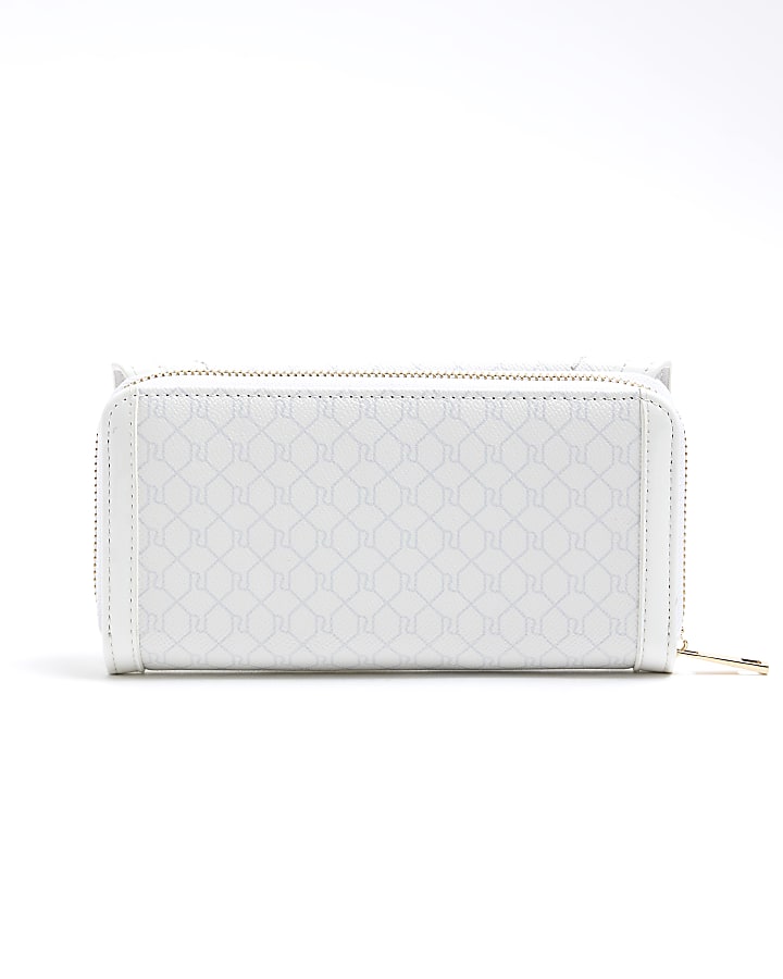 White monogram purse