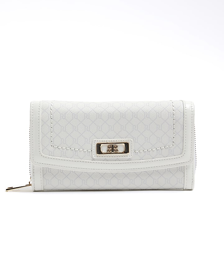 White monogram purse