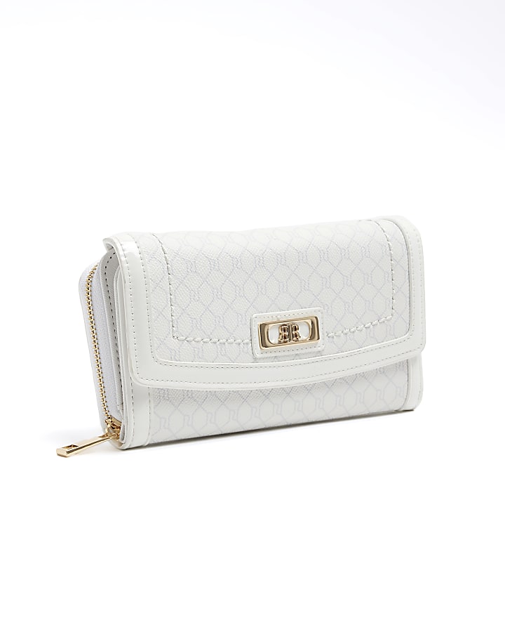 White monogram purse