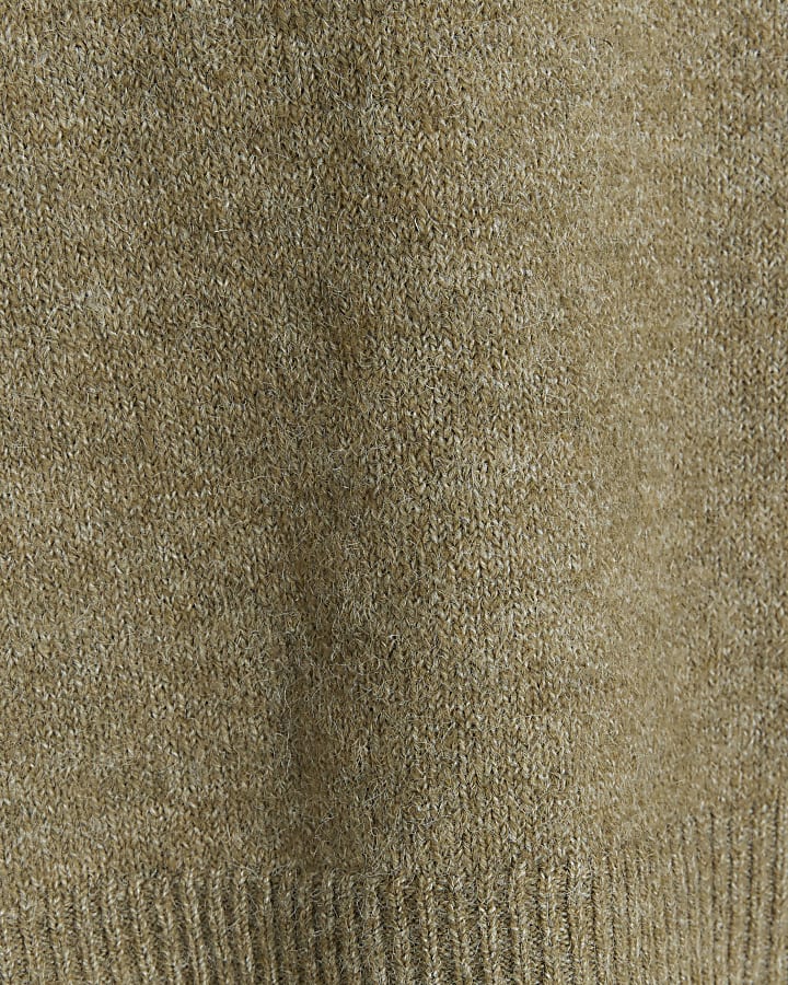 Khaki knit t-shirt