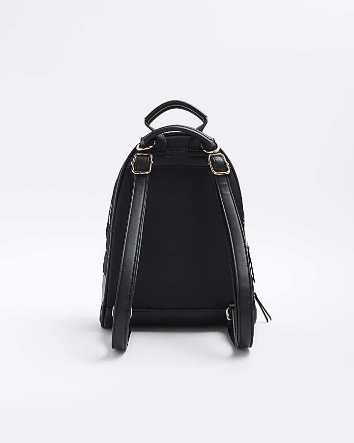 Black Quilted Zip Backpack