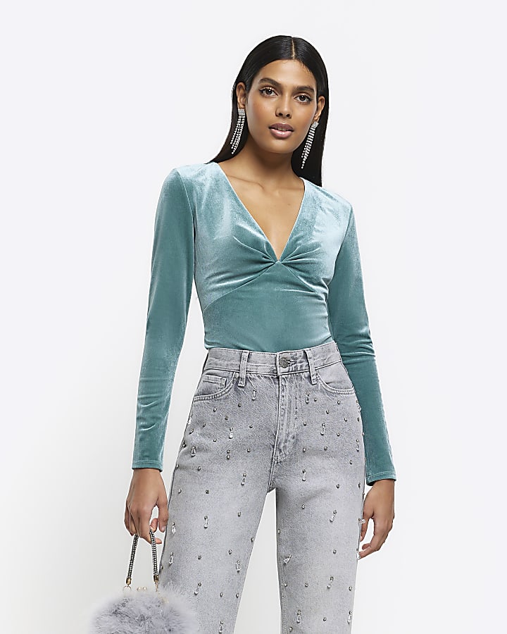 Shops river island velvet jeans