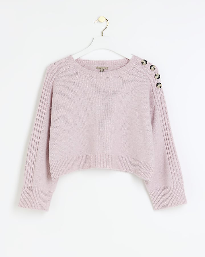 Petite pink crop jumper
