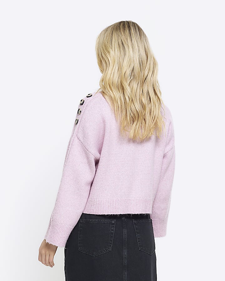 Petite pink crop jumper