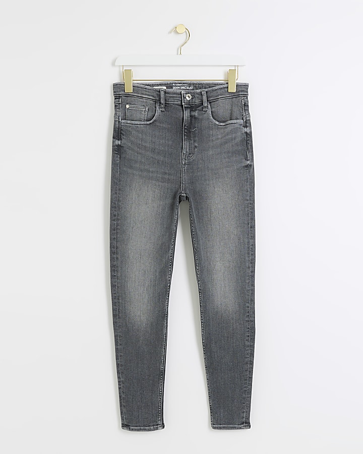 Grey high waisted bum sculpt skinny jeans