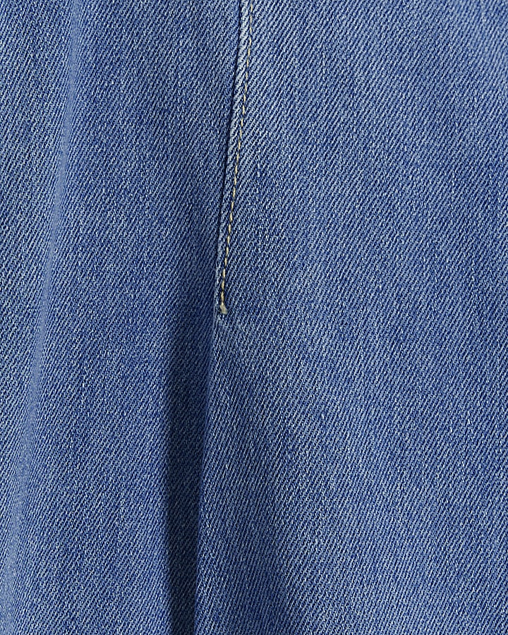 Blue mid rise baggy jeans