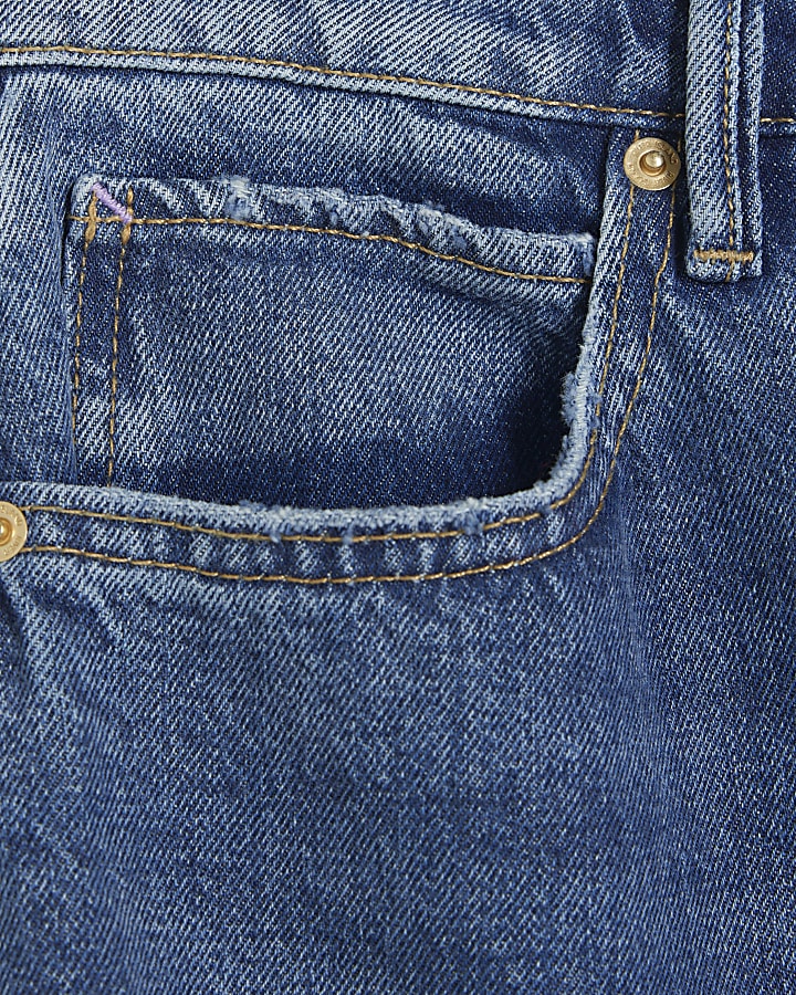 Blue high waisted barrel jeans