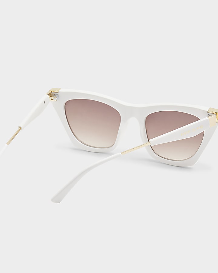 White pointed cateye sunglasses