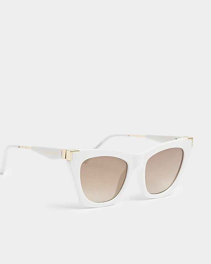 White pointed cateye sunglasses