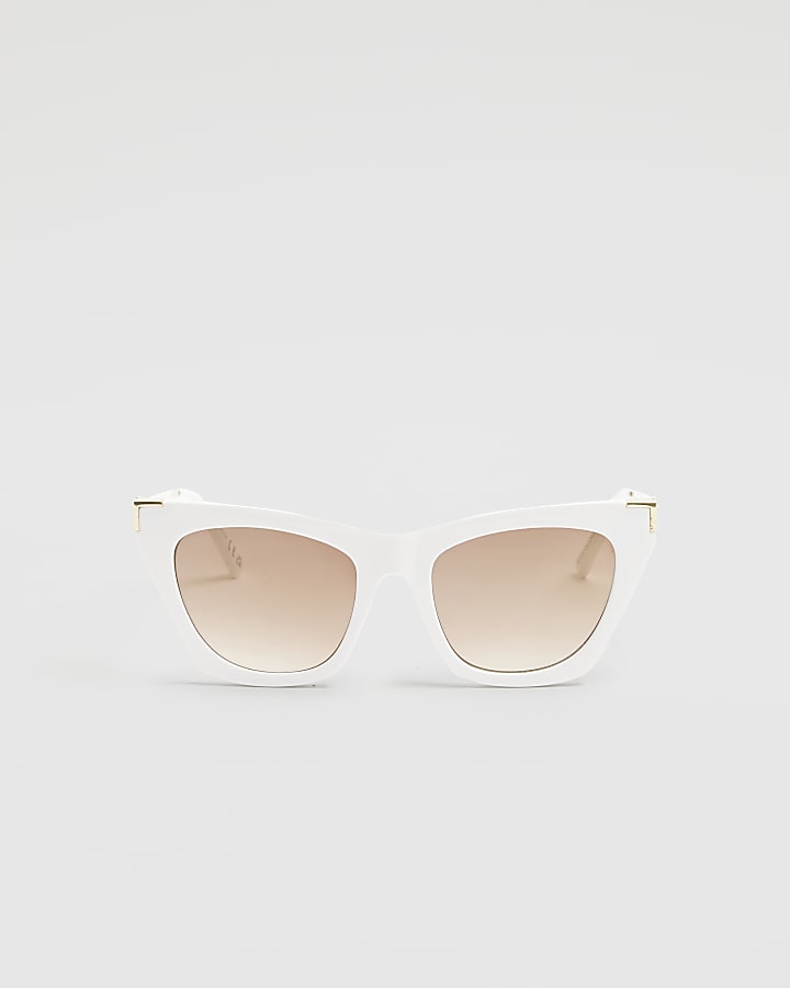 White pointed cateye sunglasses