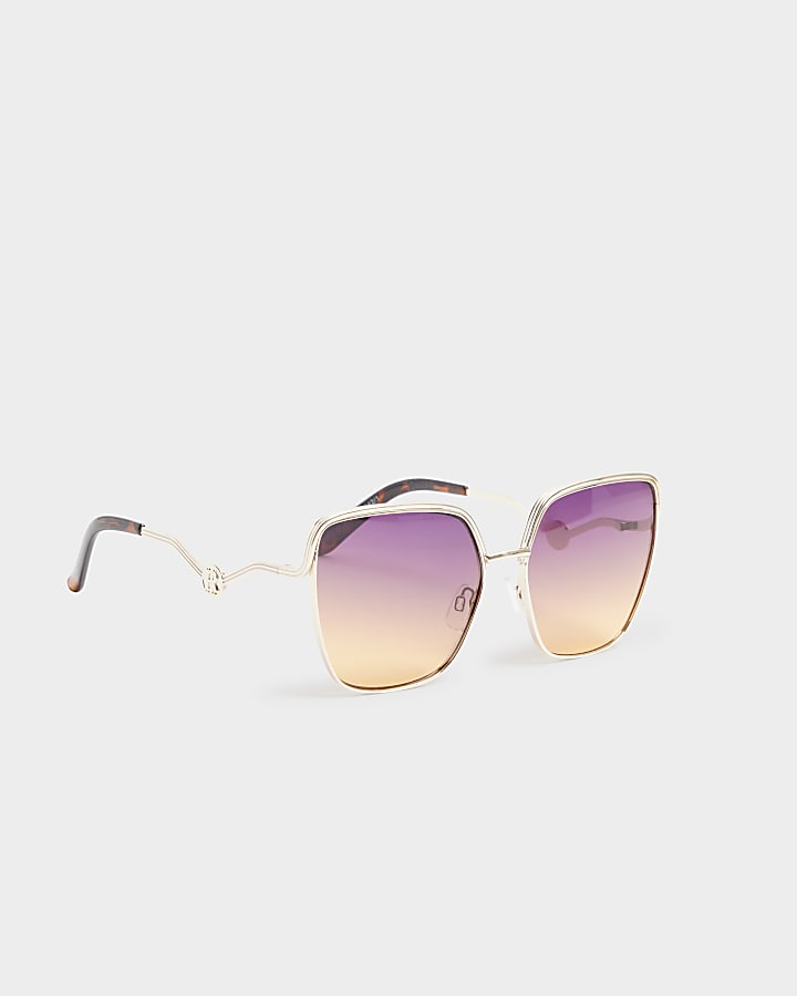 Gold ombre oversized sunglasses