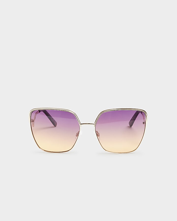 Gold ombre oversized sunglasses