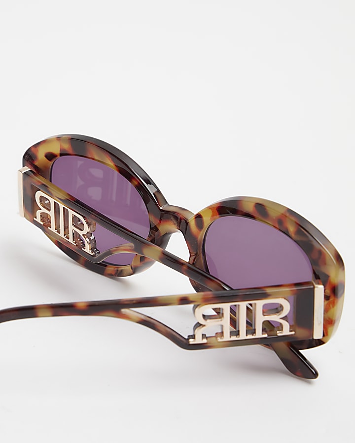Brown RI tortoise shell round sunglasses