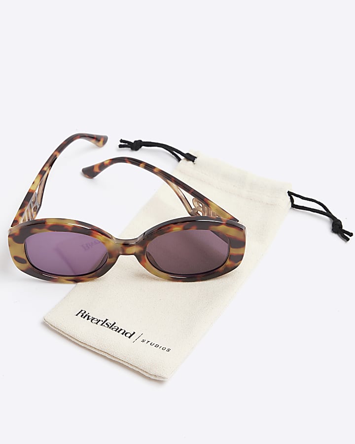 Brown RI tortoise shell round sunglasses