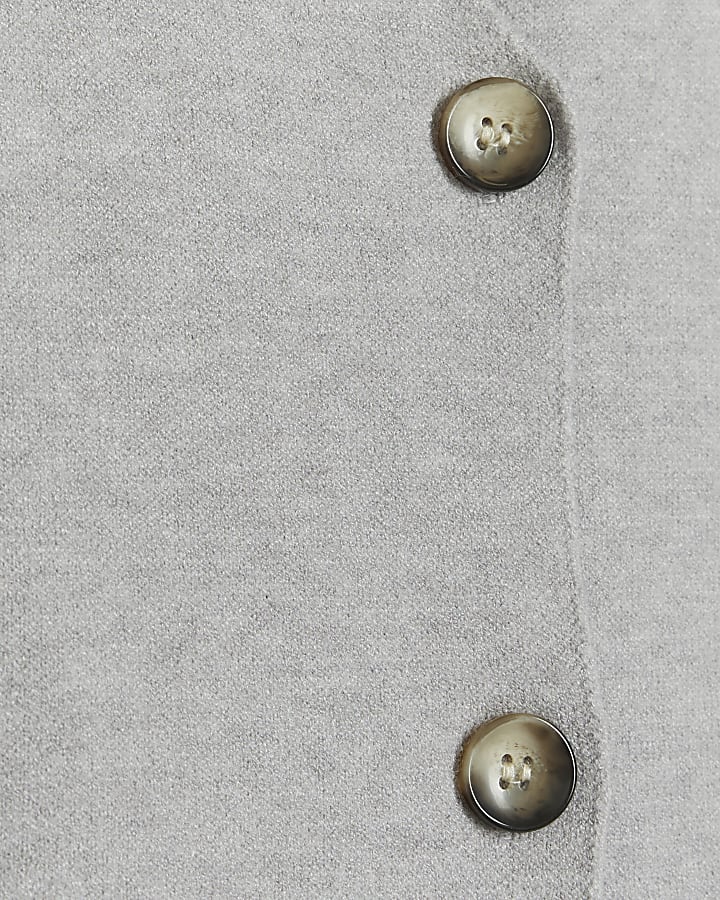 Grey knit button up waistcoat