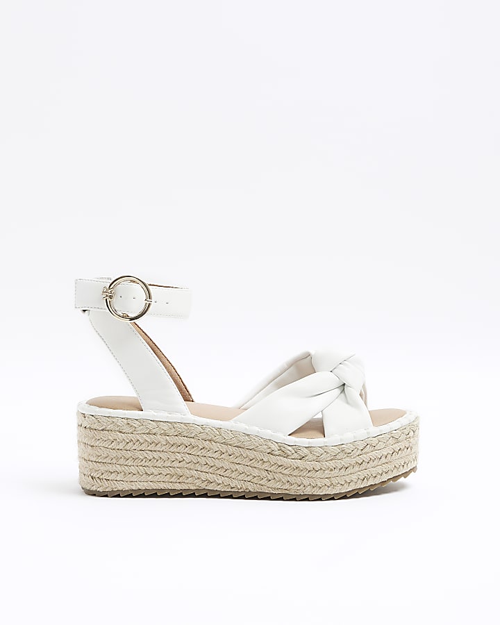 Espadrille platform sandals white online