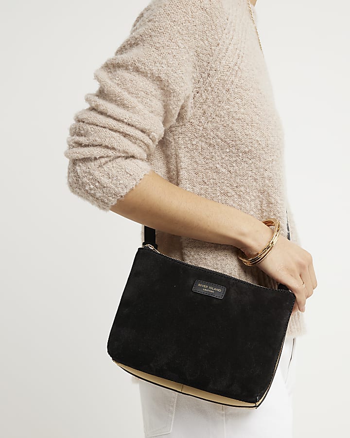 Black suede cross body bag sale