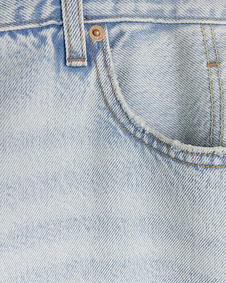 Plus blue high waisted relaxed straight jeans