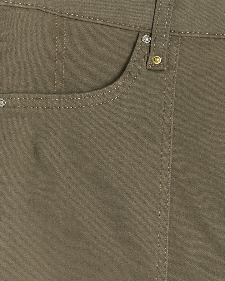 Khaki high waisted skinny jeans