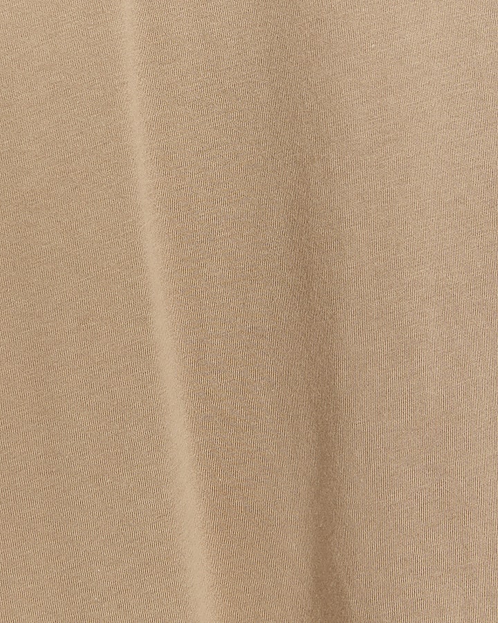 Beige crew neck t-shirt