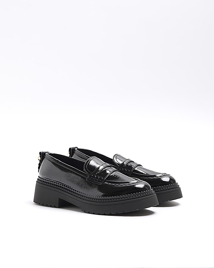 Black Patent chunky Loafers