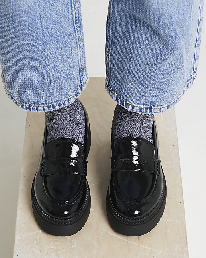 Black Patent chunky Loafers