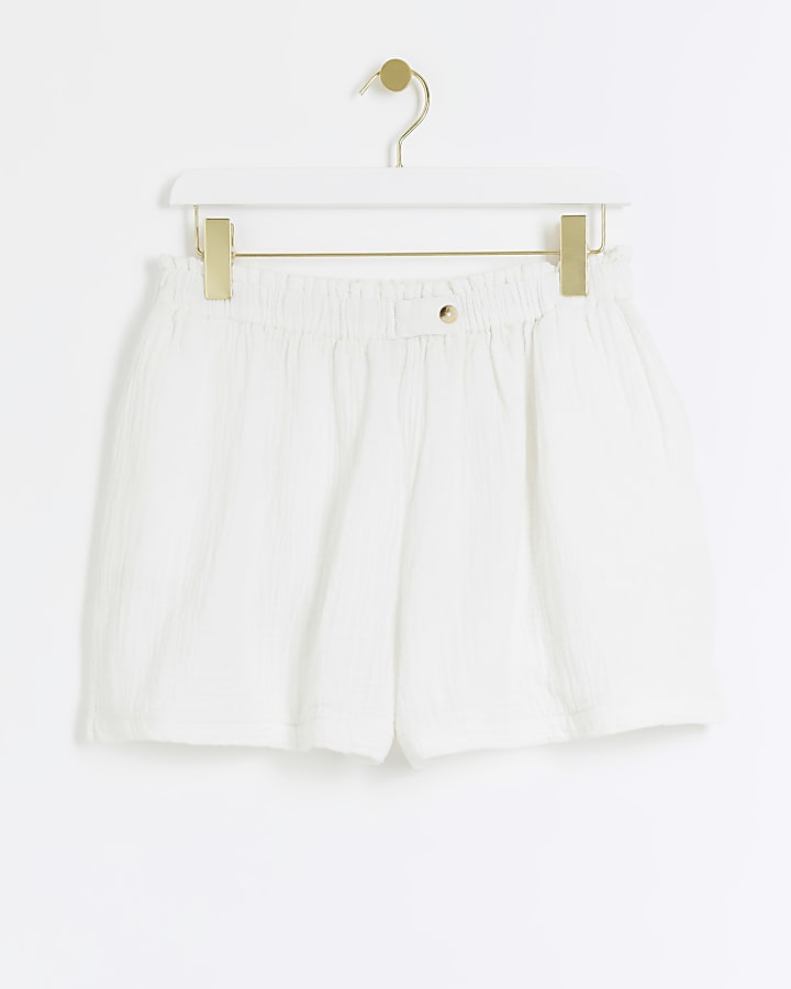 White elasticated shorts