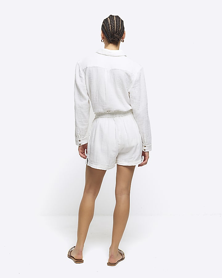 White elasticated shorts