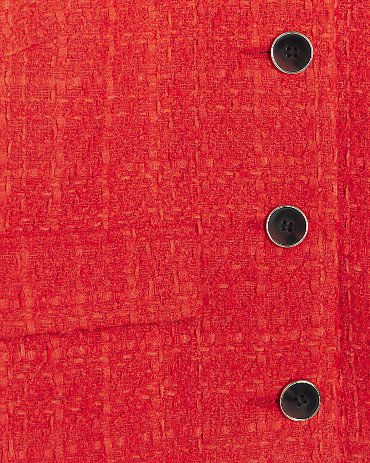 Red Boucle Crop Trophy Jacket