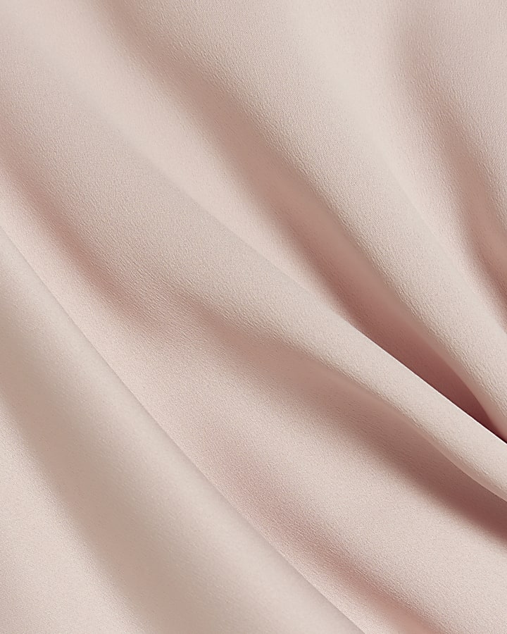 Pink Satin Wrap Shirt