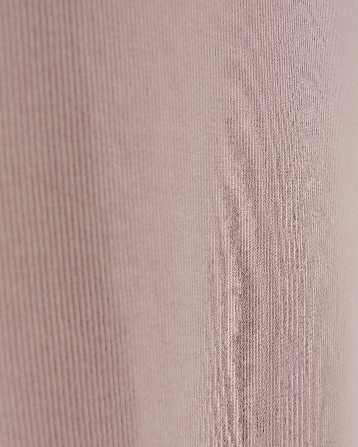 Pink rib pencil midi skirt