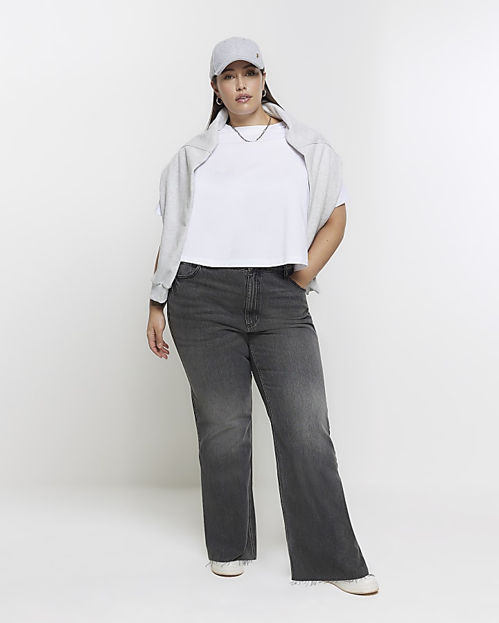 Plus white boxy cropped t-shirt