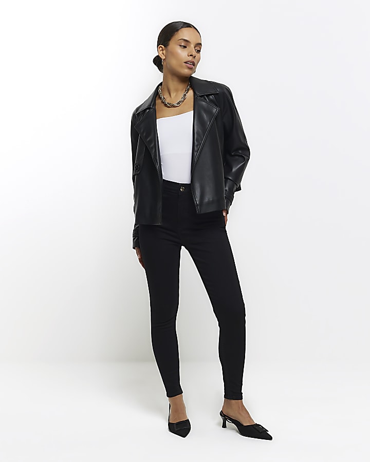 Petite black bum sculpt skinny jeans