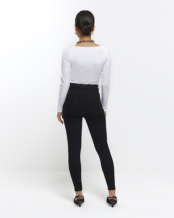 Petite black bum sculpt skinny jeans