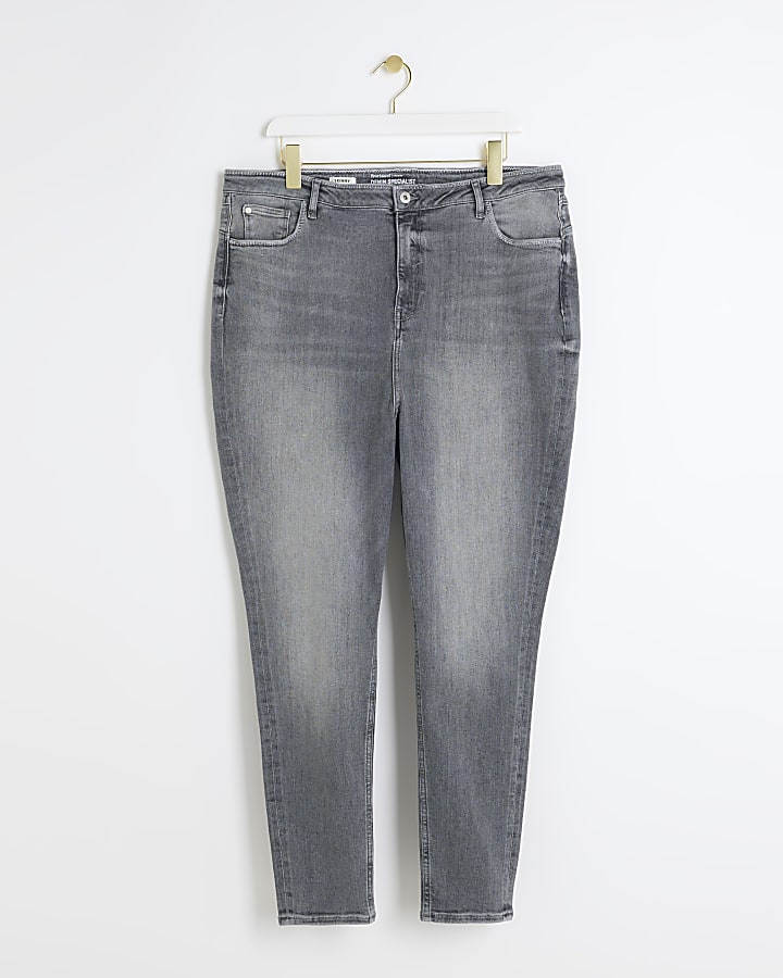 Plus grey bum sculpt skinny jeans