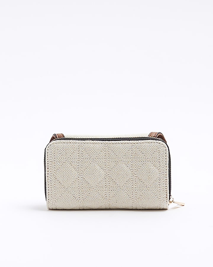 Beige embossed purse