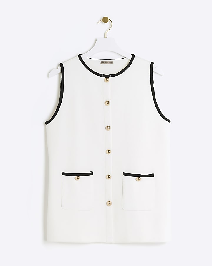 White tipped waistcoat