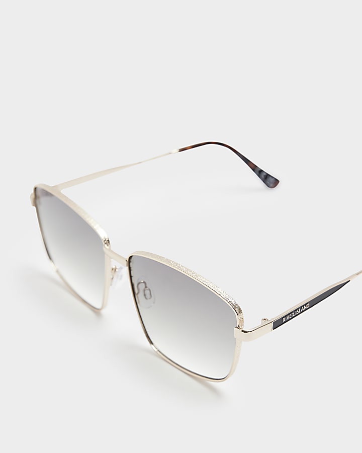 Gold oversized square sunglasses